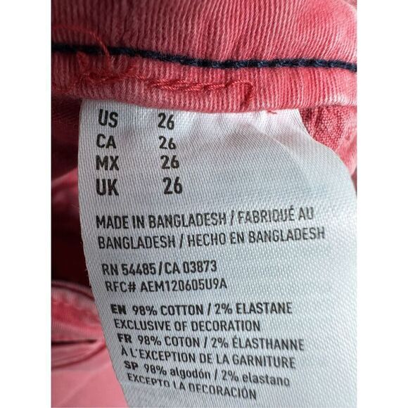 American Eagle Shorts Mens Red/Pink Sz 26 Longer Length Chino Zip Pockets Cotton - Picture 3 of 9